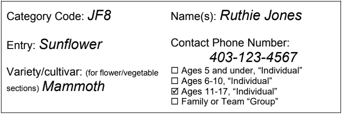 Entry Form